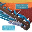 Caribbean Jumbo Hammock made of polyester and wood spreader is varnished and 55 inches wide